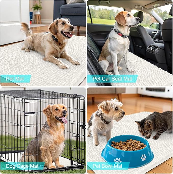 OLANLY Dog Door Mat for Muddy Paws 47x20, Absorbs Moisture and Dirt, Absorbent - Image 7
