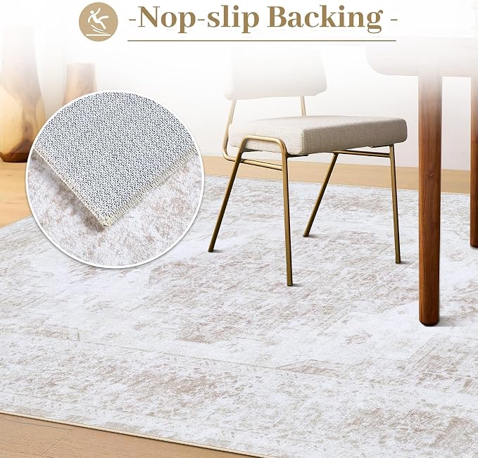 XLUEZ Area Rug 5x7 Living Room Rug, Machine Washable Vintage Distressed - Image 6