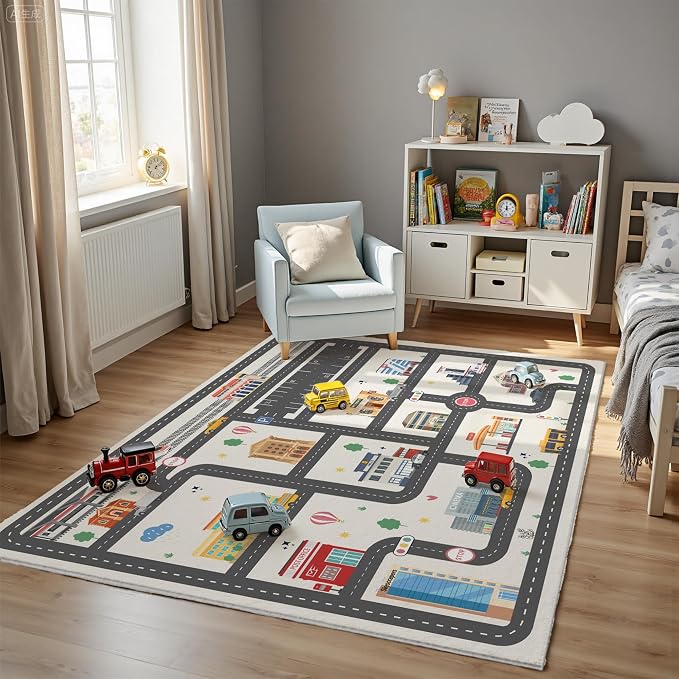 4x6ft Kids City Road Car Play Rug - Image 3