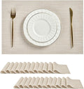 Leetaltree Beige White Placemats Set of 24 by Leetaltree-ArtatEveryTable