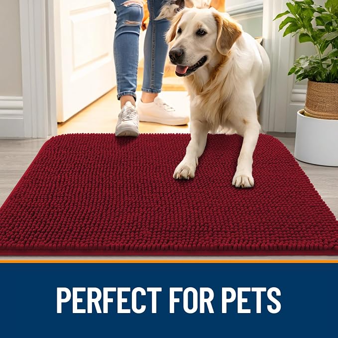 OLANLY Dog Door Mat for Muddy Paws 59x35, Absorbs Moisture and Dirt, Absorbent - Image 6