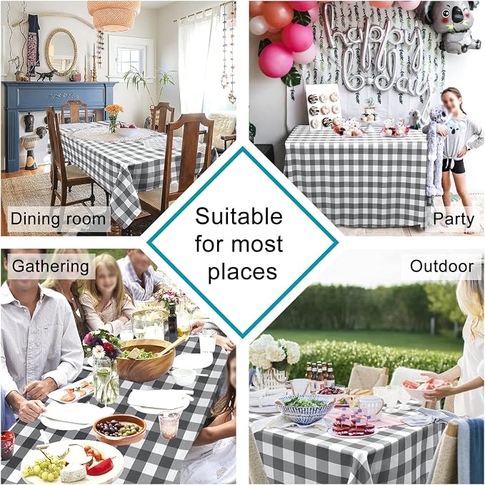 Checkered Square Tablecloth - Image 4