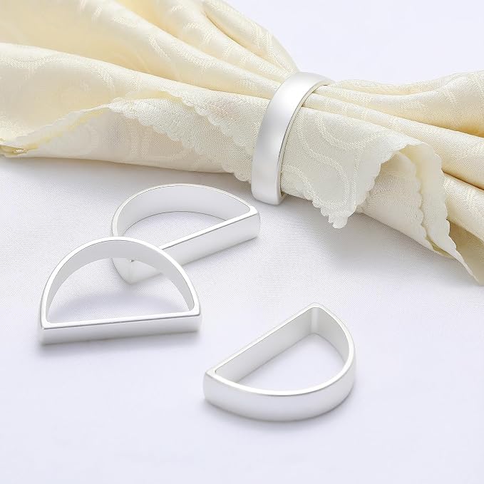 KPOSIYA Napkin Rings Set of 36, Metal Silver Napkin Rings Bulk - Image 4
