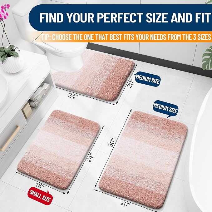 OLANLY Large Bathroom Rugs Mat 40x24, Extra Soft Absorbent Microfiber Bath Rugs - Image 2