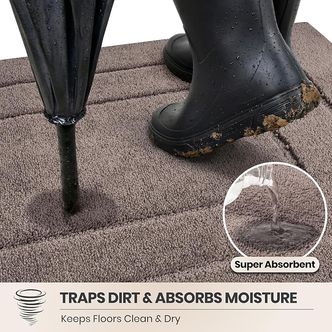 PURRUGS Dirt Trapping Door Mat 24" x 35.5", Non-Slip/Skid Machine Washable - Image 2