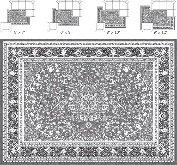 Lessymo 6x9 Bedroom Area Rugs- Machine Washable Area Rugs, Super Soft Faux-Wool - Image 2