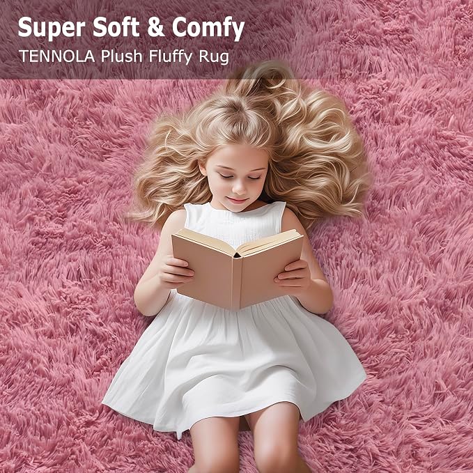 Soft Runner Rug for Bedroom Living Room, 3x10 ft Fluffy Blush Pink Rug for - Image 9