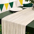 8 Pack Ivory White Cheesecloth Table Runner 120 Inch Boho Wedding Decor | by Fixwal