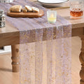 Artoid Mode 10Pcs Grayish Purple Gauze Gold Table Runner 10FT, Glitter Metallic by ArtoidMode