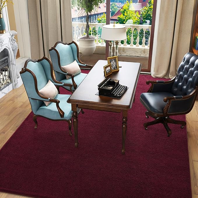 Pettop 6x9 ft Burgundy Red Area Rugs - Image 6