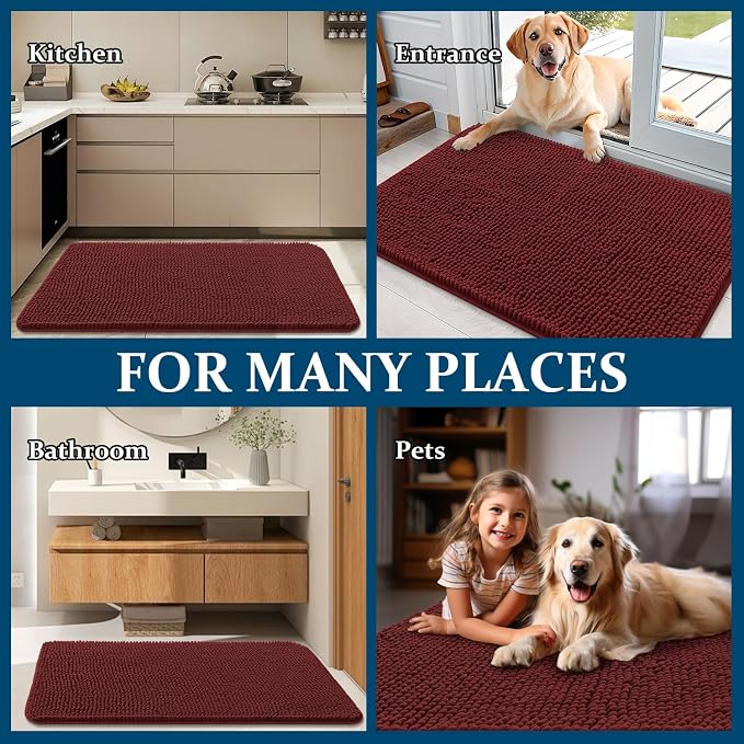 OLANLY Dog Door Mat for Muddy Paws 48x30, Absorbs Moisture and Dirt, Absorbent - Image 8
