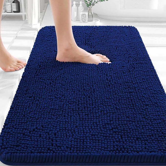OLANLY Bathroom Rugs 35x24, Extra Soft Absorbent Chenille Bath Rugs, Rubber by OLANLY