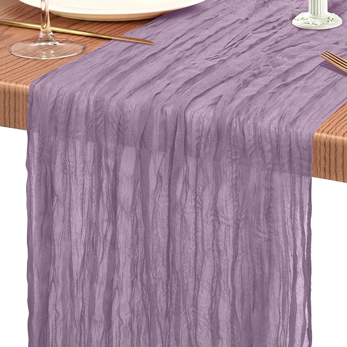 30 Pack Cheesecloth Table Runner 10FT Purple Table Runner Boho Gauze Cheese - Image 9