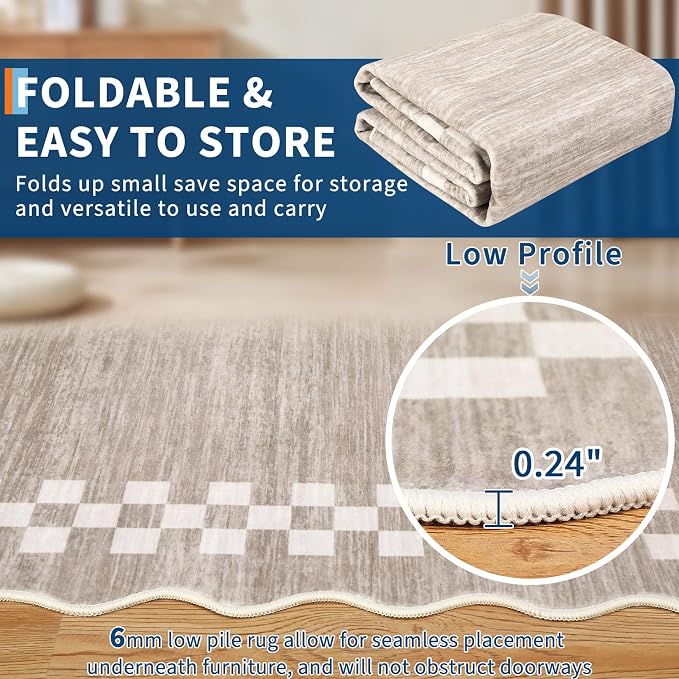 GarveeHome Scalloped Washable Rug 9x12 Area Rug - Image 5