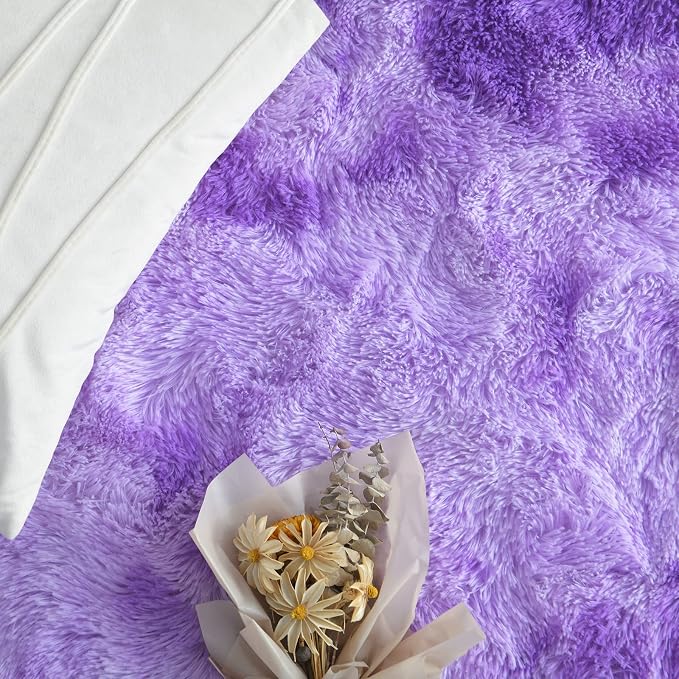 FlyDOIT Purple Tie-Dyed 8x10 Feet Large Rugs - Image 5