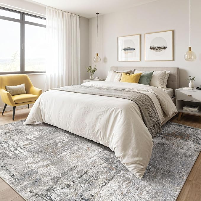 6x9 Area Rugs Washable Rug: Large Abstract Modern Soft Stain Resistant Indoor - Image 4