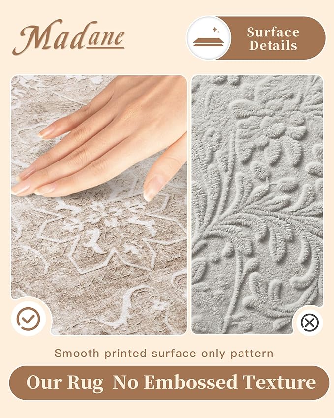 Madane 9x12 Area Rugs for Living Room, Machine Washable Rug - Image 4