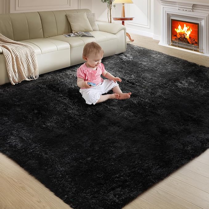 Ultra Soft Rug for Living Room, 8X10 Fluffy Shag Area Rug for Bedroom, Modern by Fairblink