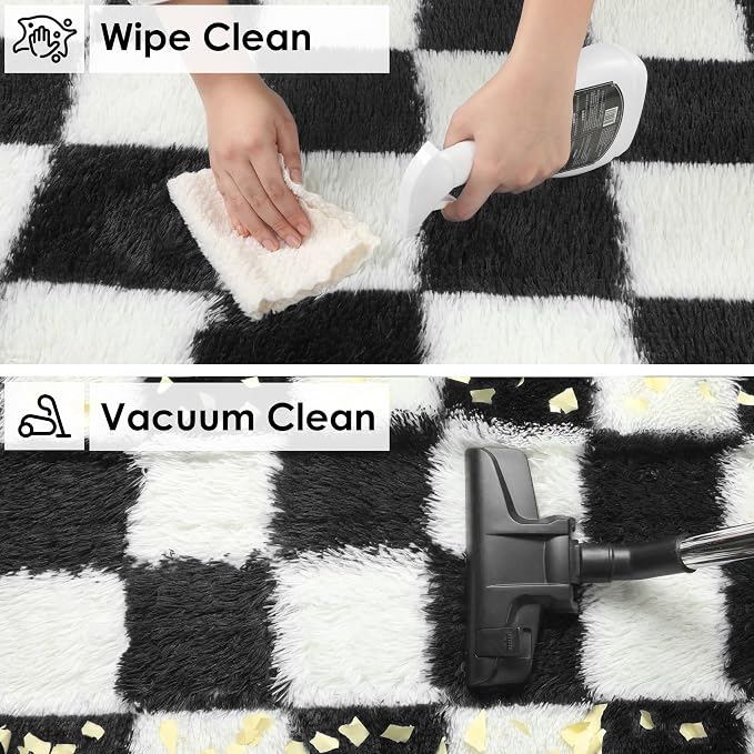 KICMOR Black and White 3x5 Rugs - Image 4