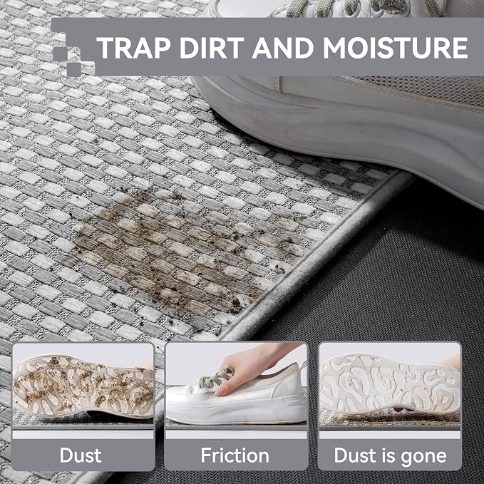 Front Door Mat 31''x47'', Absorbent Dirt Resist Washable Non Slip Low-Profile - Image 2