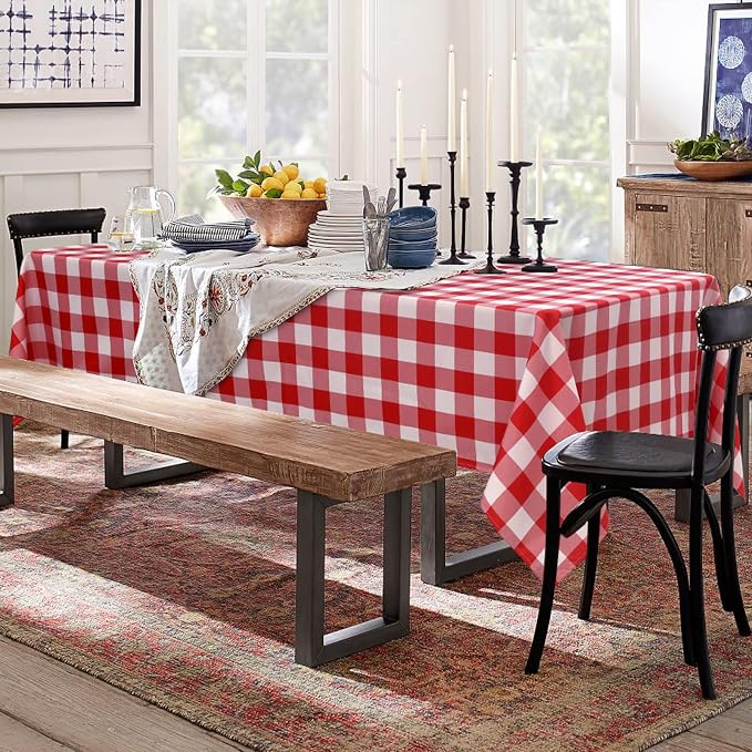 Checkered Tablecloth Rectangle 2 Pack 52 x 70 inch, Stain and Wrinkle Resistant - Image 7