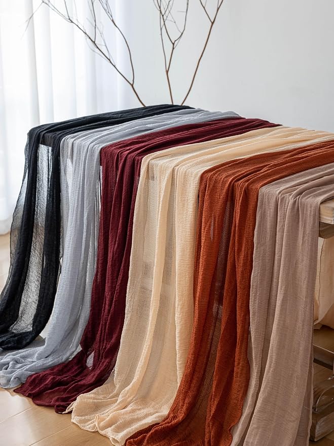 Halloween Holiday Black Cheesecloth Table Runner 120 Inch - Image 5