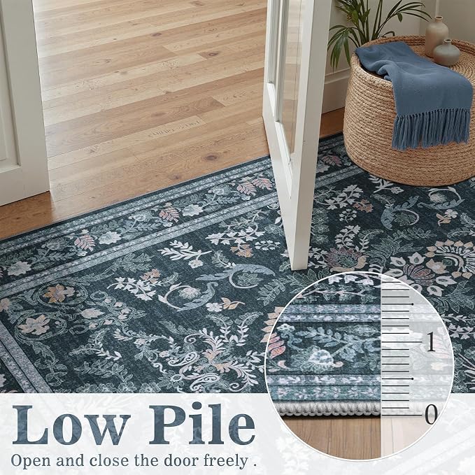 DCX Navy Blue 3x5 Entryway Rug, Machine Washable - Image 3