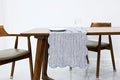 100% Natural Linen Rustic Scalloped Embroidery Table Runner 108 Inches Long by AORISSI