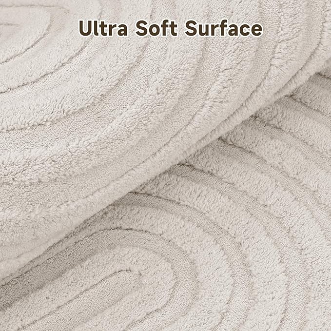 Pauwer 3x8 Washable Area Rugs for Living Room Modern Beige Solid Color Soft - Image 3