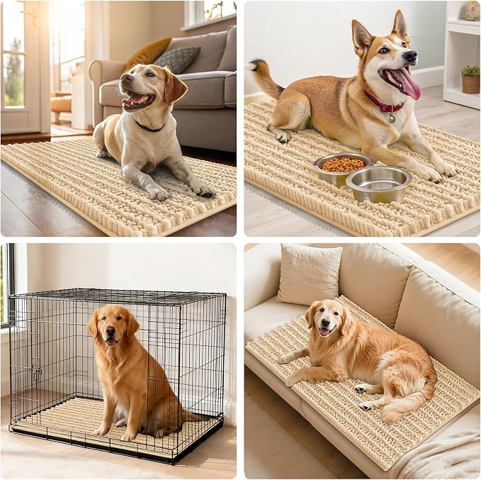 Smiry Dog Door Mat for Muddy Paws 44x24, Absorbent Dirt Trapper, Non-Slip - Image 7