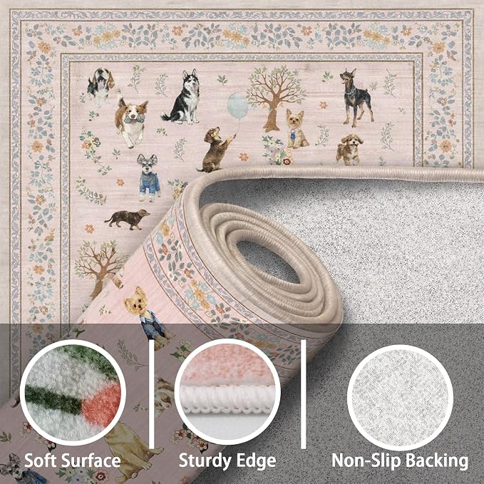 Dogs Rugs 24x17 Inch Home Decor Entry Rug, Small Door Mat Runner, Ultra-Thin - Image 4