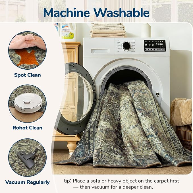 Lessymo 5x7 Washable Area Rug - Image 4