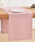 Wracra Linen Table Runner, Burlap Pink Table Runners 48 Inches Long | Rich by Wracra