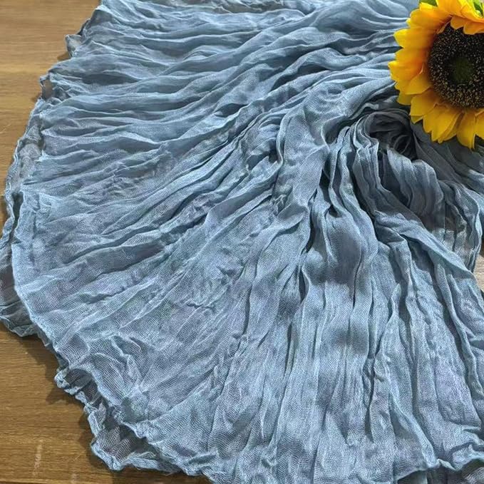 3Pack Dusty Blue Cheesecloth Table Runners 17x108inch Sheer Table Runner | - Image 5