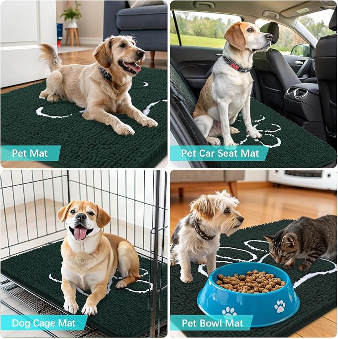 OLANLY Dog Door Mat for Muddy Paws 30x20, Paw Print Design, Absorbs Moisture - Image 7