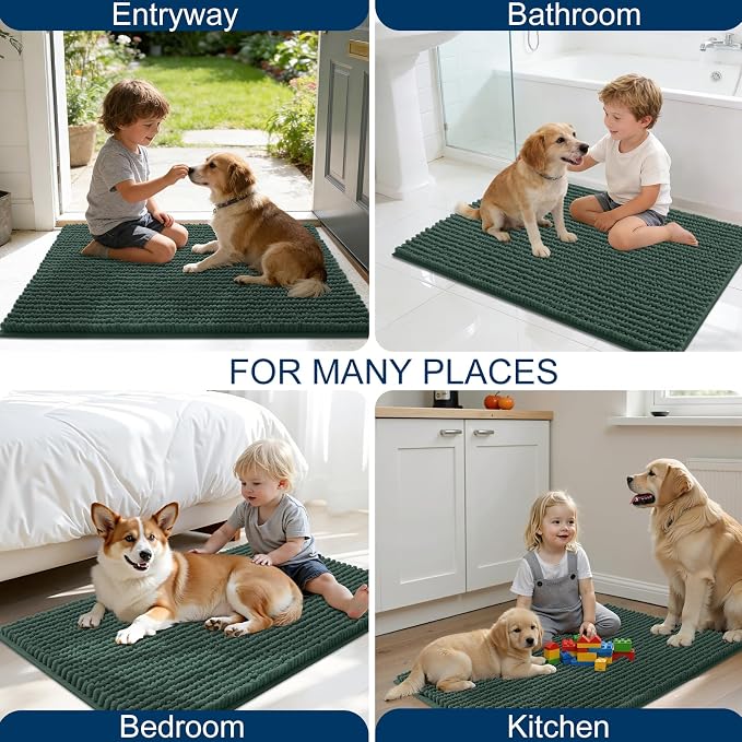 OLANLY Dog Door Mat for Muddy Paws 30x20, Ultra Absorbent Chenille Mud Doormat - Image 8