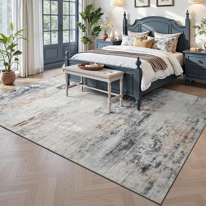 Toneed Abstract Area Rug 6x9 Modern Washable Rug Soft Non Slip Rug Low Pile - Image 2