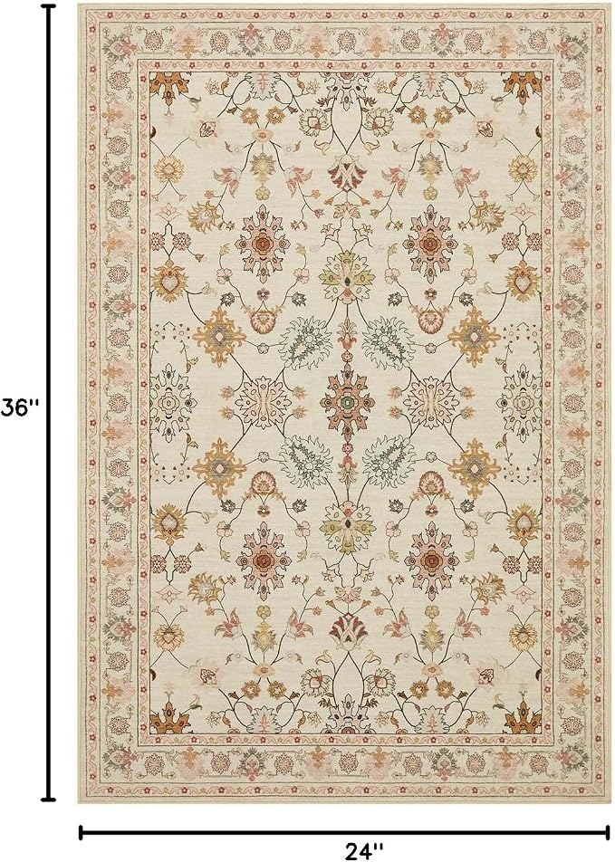 Rugxara Door Mat Floral Entryway Rug, Washable Samll 2x3 Rug, Boho Front Door - Image 2