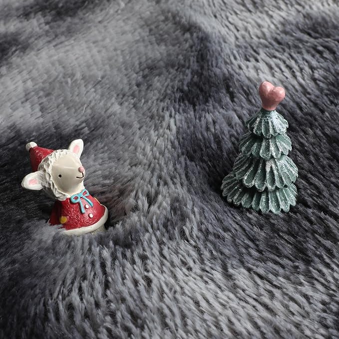 Amdrebio Tie-Dyed Dark Grey Round Rugs - Image 2