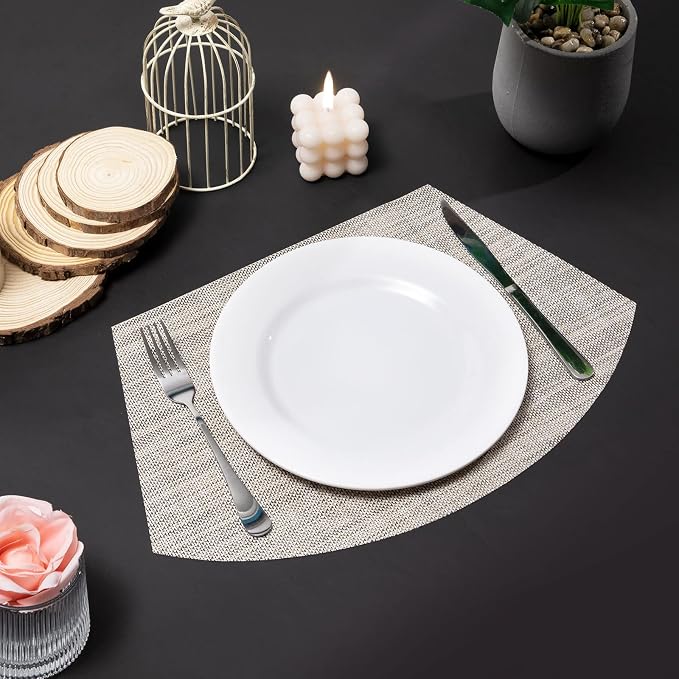 SHACOS Wedge Placemats Set of 8 Woven Vinyl Placemats - Image 2