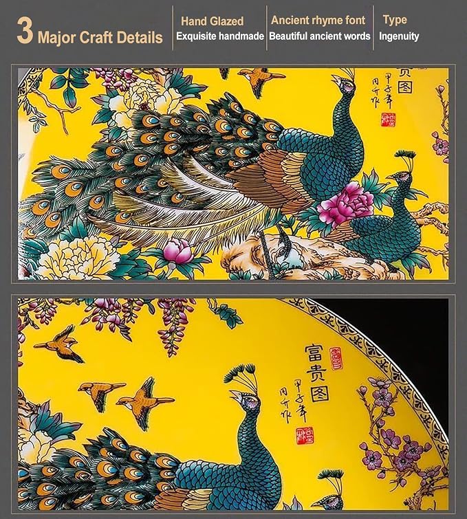LIYAOLI Decorative Plates for Display, 2024 Chinese Classical Colorful Peacock - Image 3