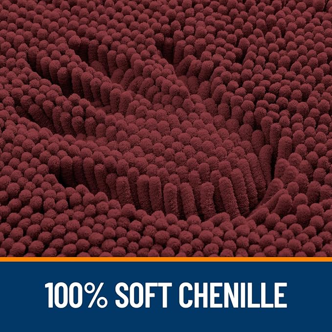 OLANLY Bathroom Runner Rugs 59x24, Soft Absorbent Chenille Bath Rugs, Rubber - Image 3