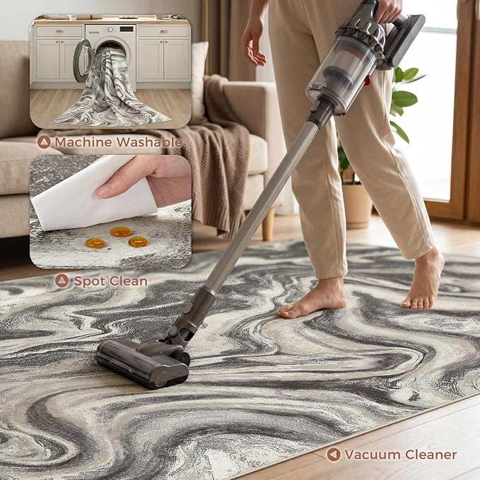 DMOYEST 8x10 Area Rug for Living Room:Washable Modern Neutral Abstract Rug - Image 4