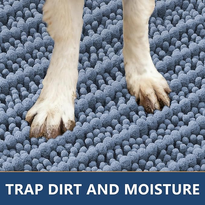 Smiry Dog Door Mat for Muddy Paws 47x17, Absorbent Dirt Trapper, Non-Slip - Image 4