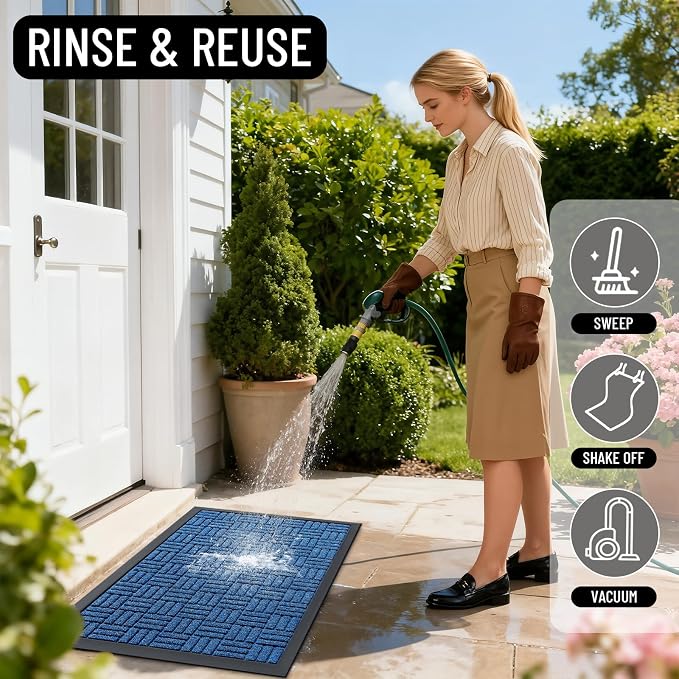 OLANLY Front Door Mat Outside Entrance 71x23, Heavy Duty Sturdy Natural Rubber - Image 7