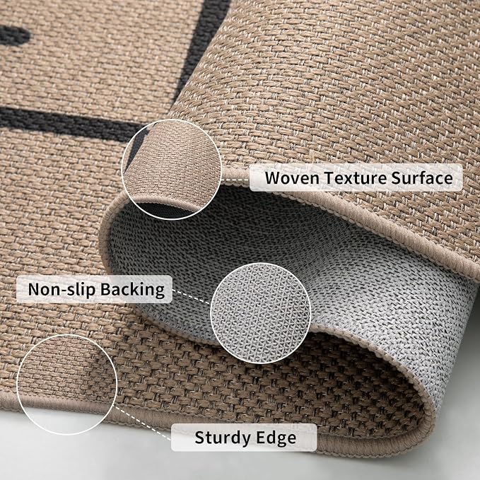 Tangsoo Modern Easy Jute Rug 5x7 Large Washable Area Rugs - Image 3