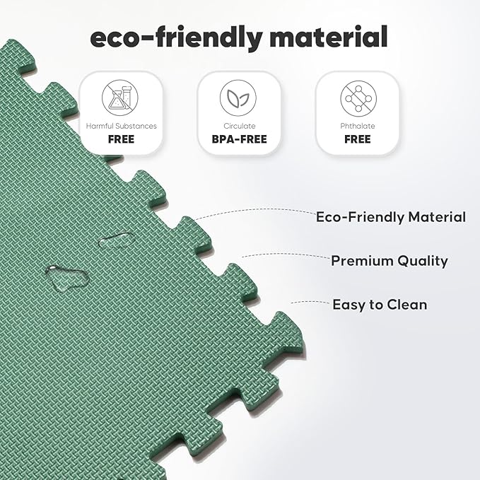 Home Gym Mat, Puzzle Exercise Mat, EVA Interlocking Foam Floor Tiles - Image 4