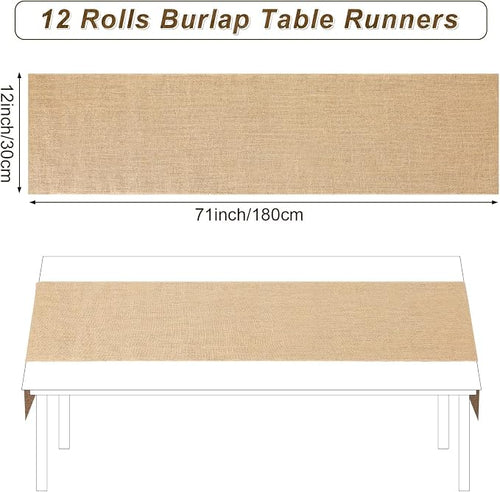 12 Pack Burlap Table Runners 12 x 71 Inch Rustic Table Runner Bulk Jute - Image 2