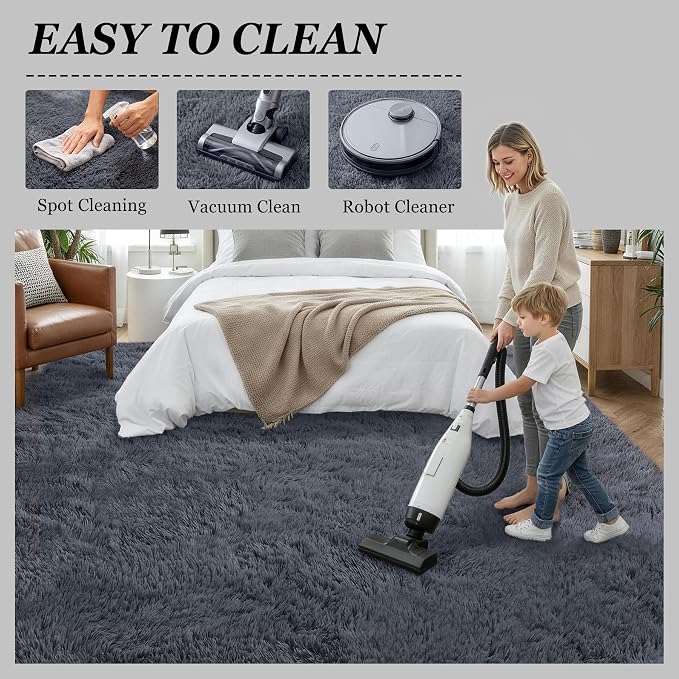 Fluffy 5x7 Area Rugs for Living Room Bedroom: Ultra Soft Shag Rug Non-Slip - Image 8
