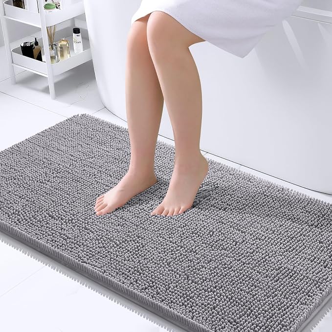 OLANLY Large Bathroom Rugs 40x24, Extra Soft Absorbent Chenille Bath Rugs by OLANLY